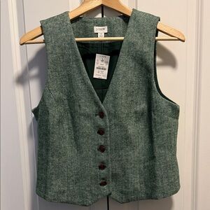 J. Crew Green Button Down Vest